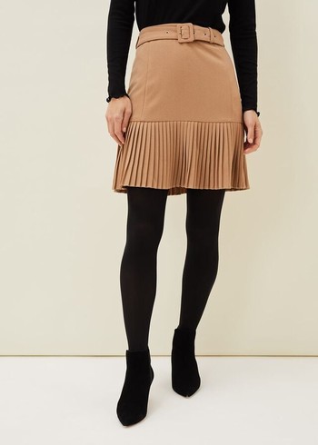 Phase Eight Annabel Pleated Skirts Brown Australia | QB4512038